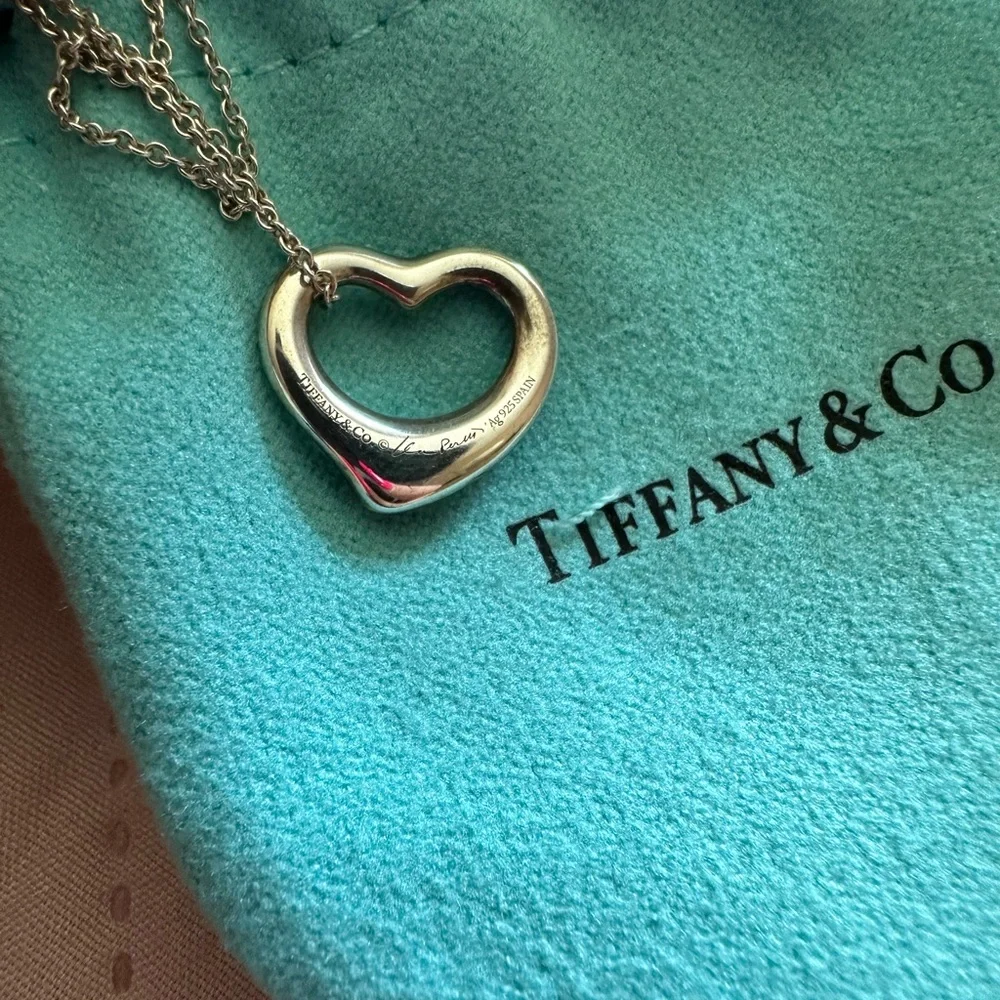 Tiffany Open Heart Pendant Necklace - Silver - Picture 4 of 5